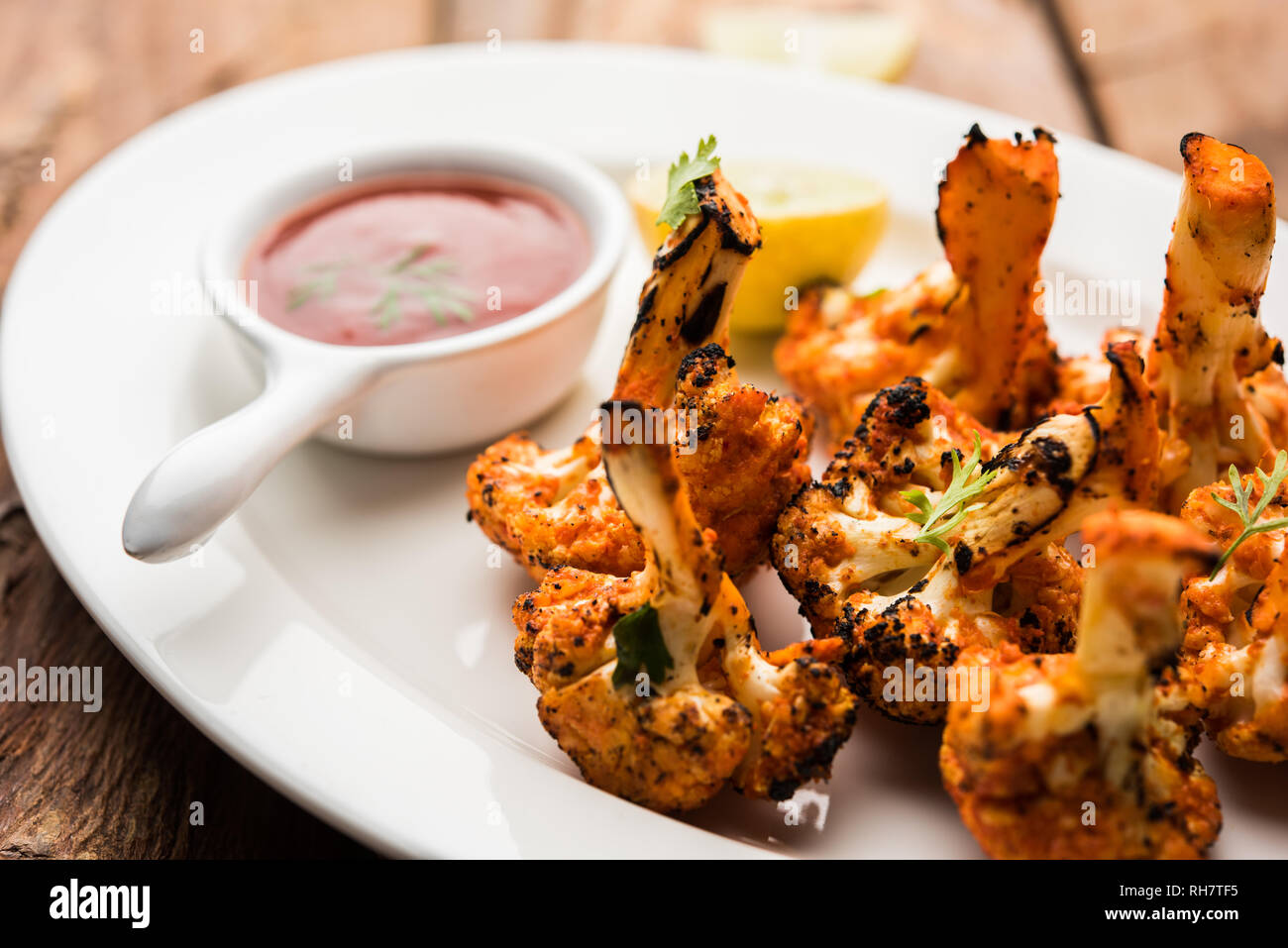Tandoori Gobi / Roasted cauliflower Tikka is a starter food from India