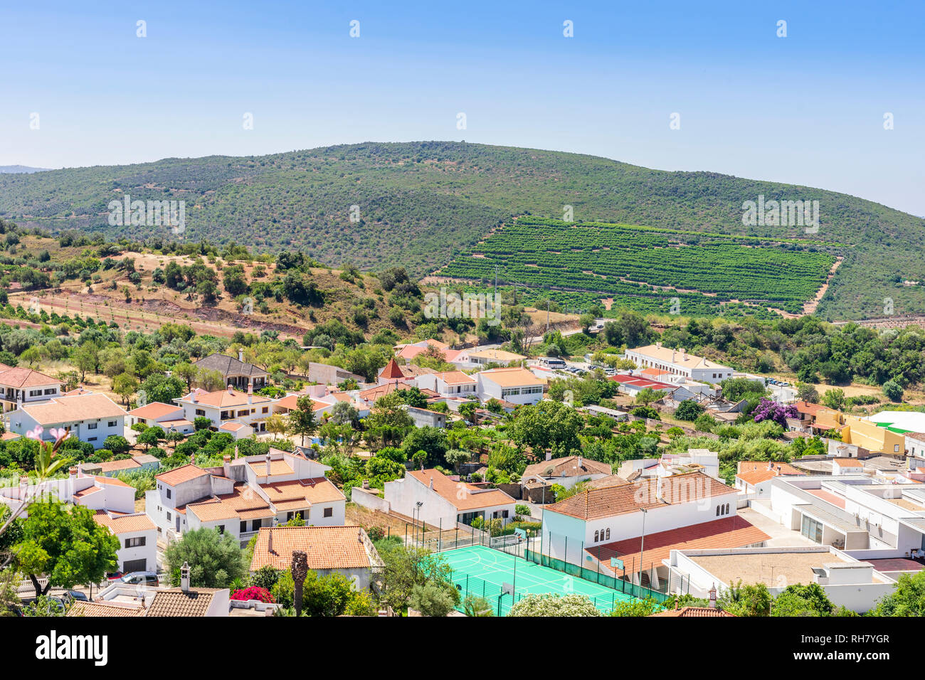 Picturesque Alte cityscape, little town located in hills of Algarve, Portugal Stock Photo
