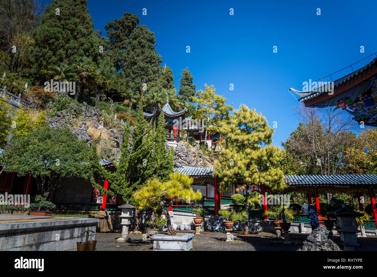Jade Garden, Mu’s Residence, the mansion of the Mu family, Old Town of Lijiang, Yunnan province, China Stock Photo
