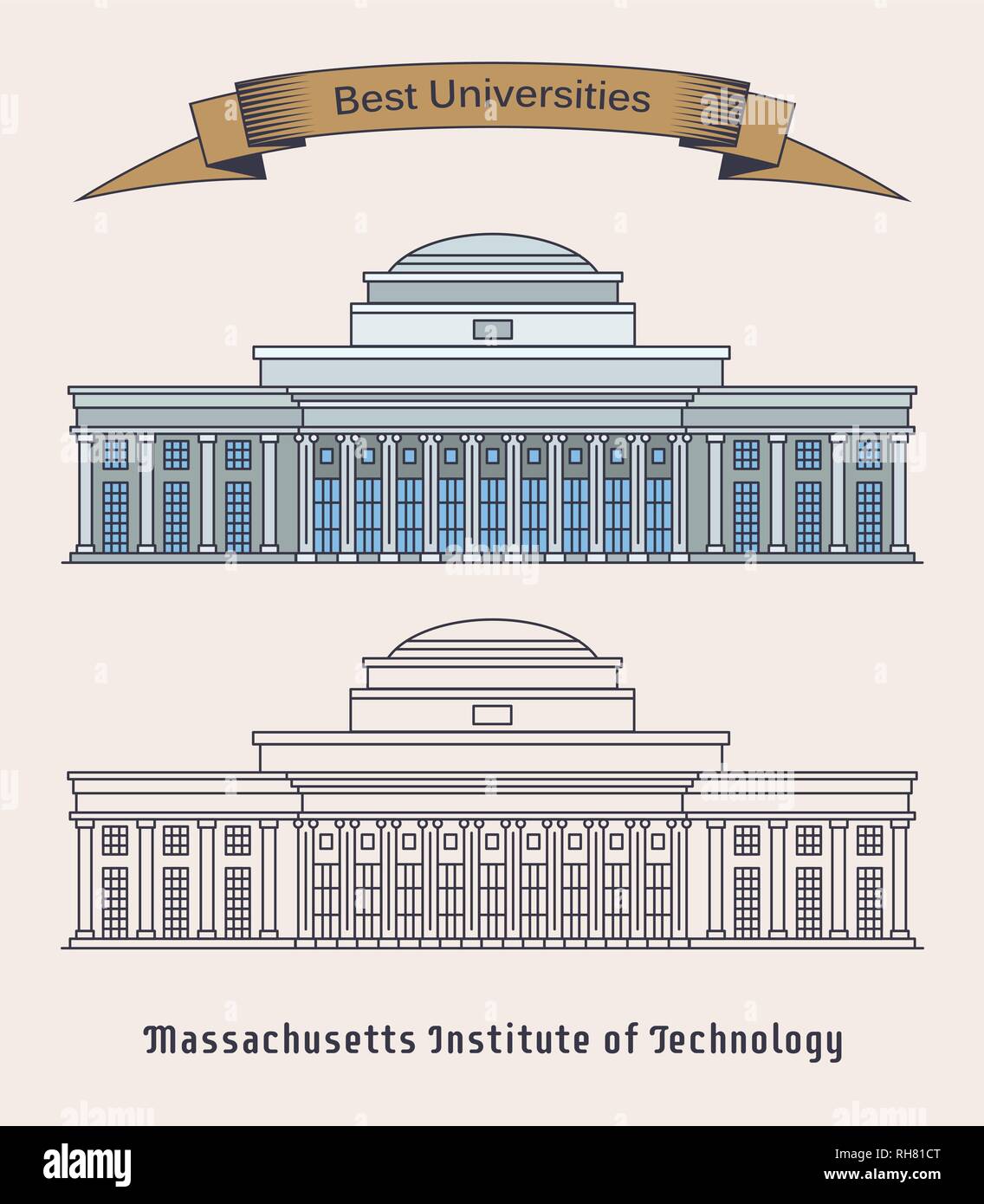 Massachusetts Institute of Technology or MIT Stock Vector