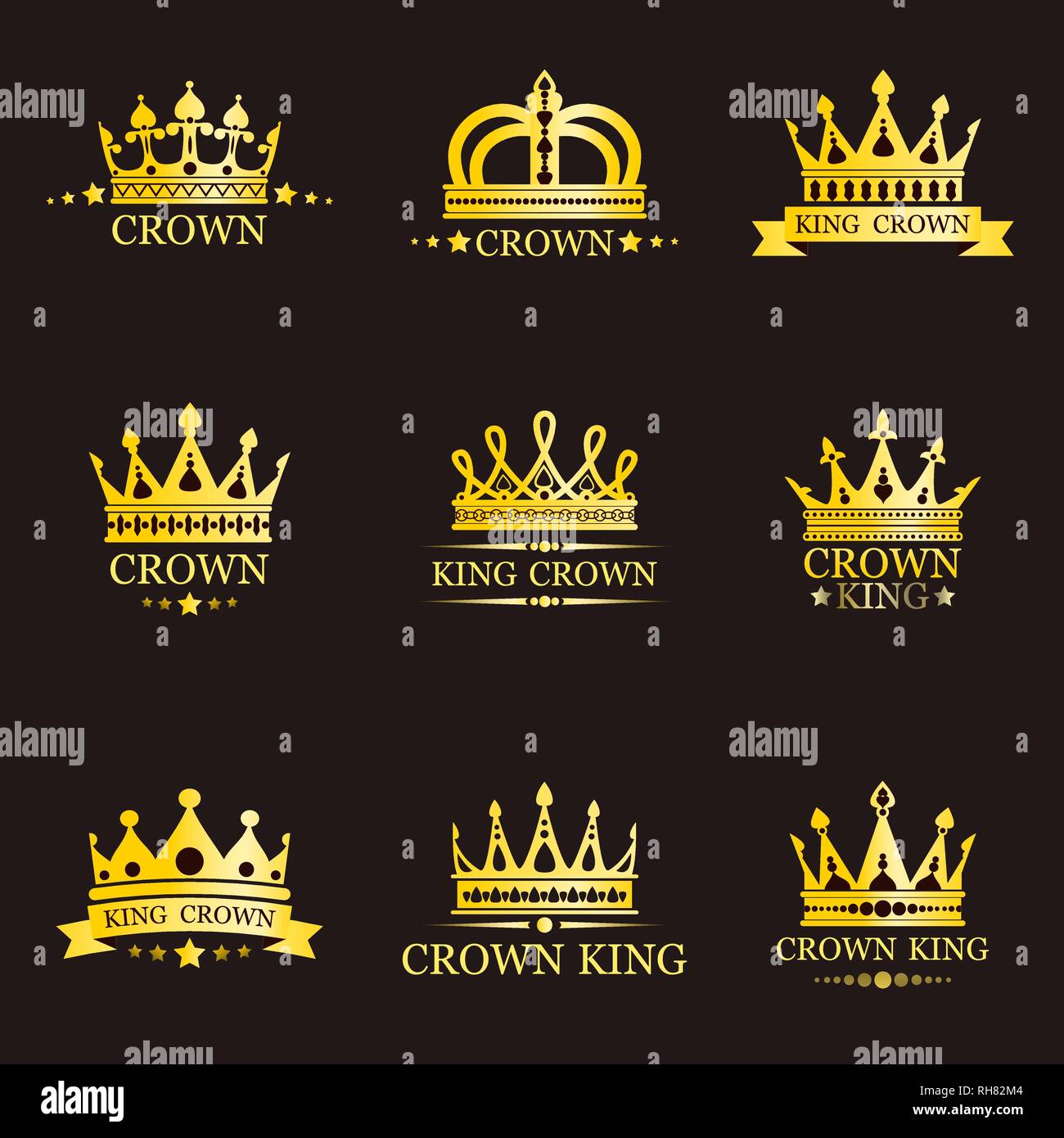King or queen crowns for brand Stock Vector
