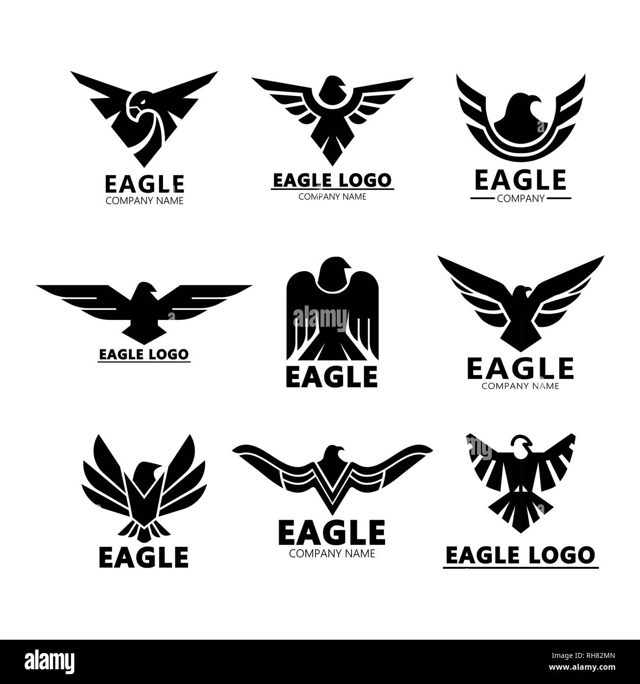 Black eagles silhouette Stock Vector Image & Art - Alamy