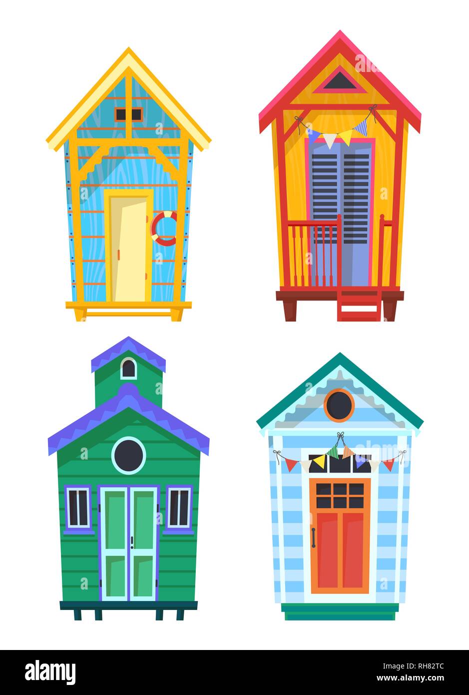 Lifeguard bungalows Stock Vector