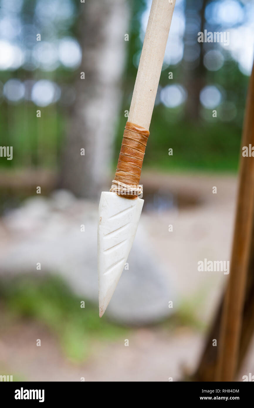 Stone age spear for hunting Stock Photo Alamy