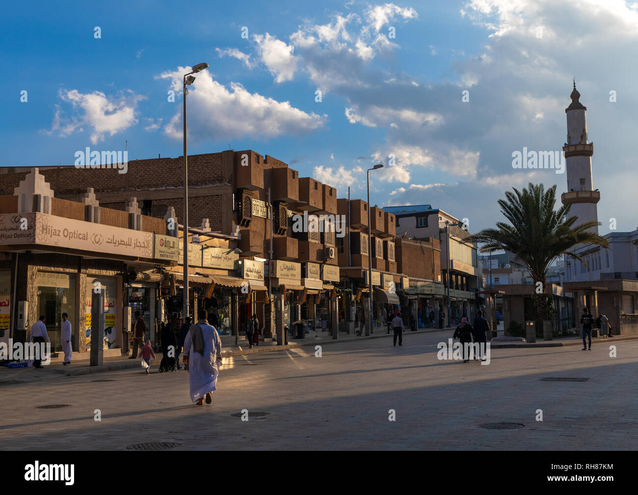 Shops in the souq area, Mecca province, Taïf, Saudi Arabia Stock Photo