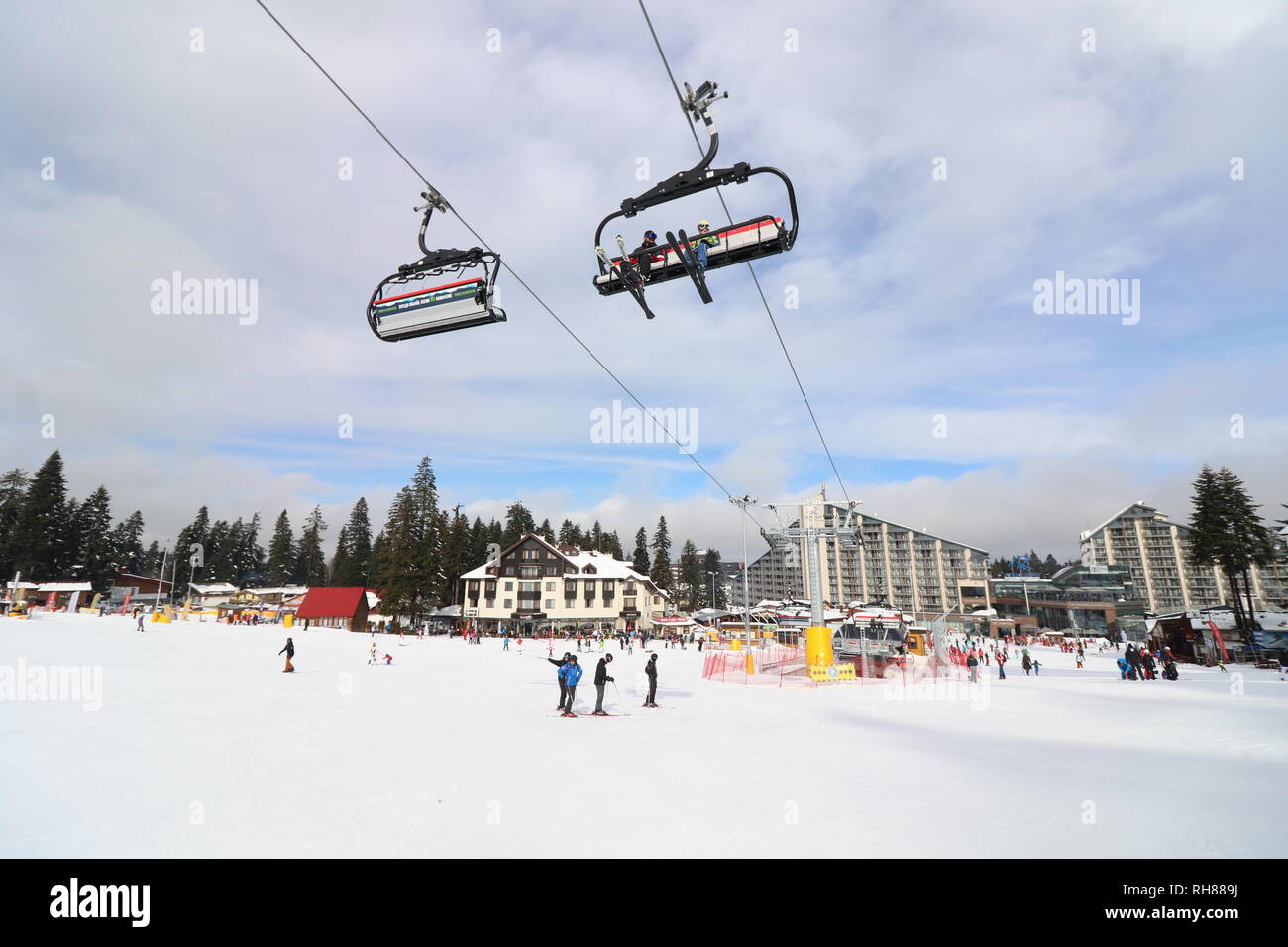 A lift in winter Ski resort Borovets, Samokov, Bulgaria Stock ...