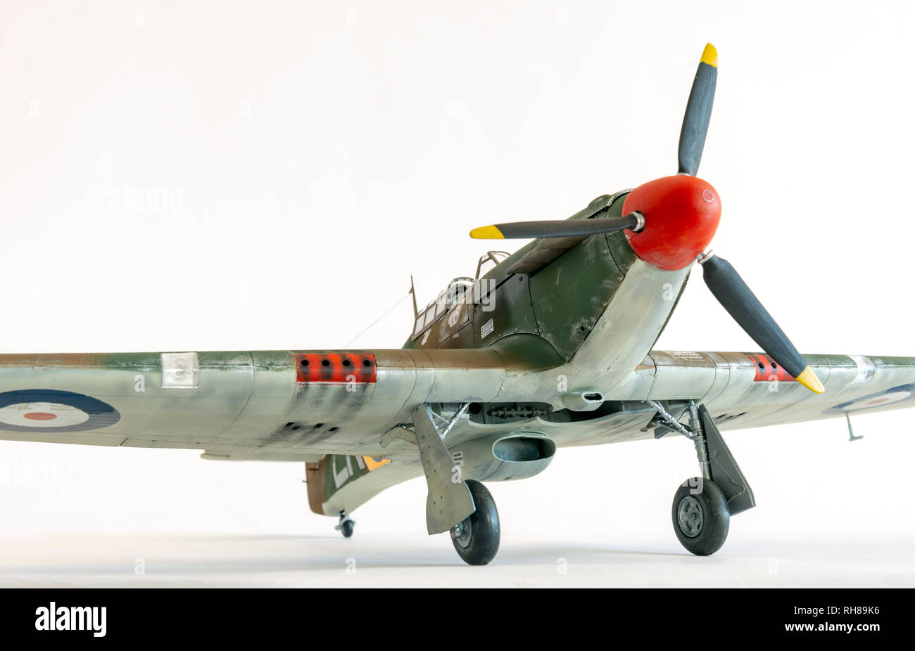 Airfix 1:24 scale model of a Hawker Hurricane MkI fighter plane as used in the Battle of Britain Stock Photo