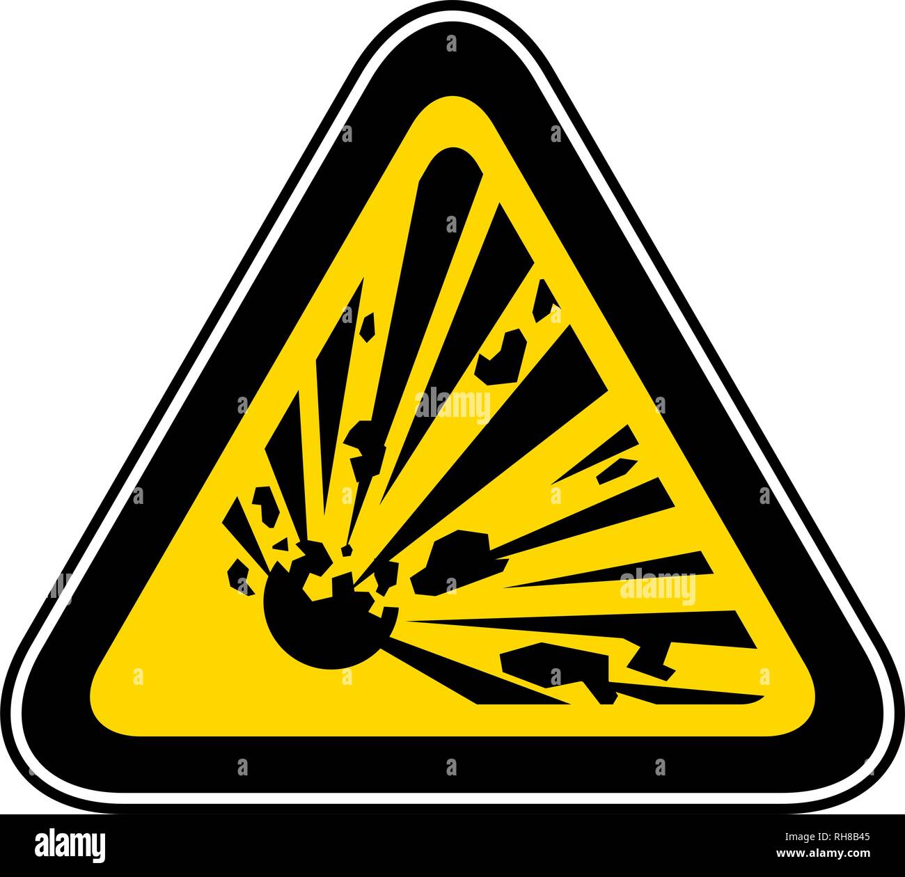 Triangular Warning Hazard Symbol Stock Vector