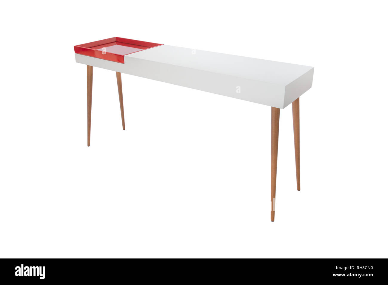 Table isolated on white background Stock Photo - Alamy