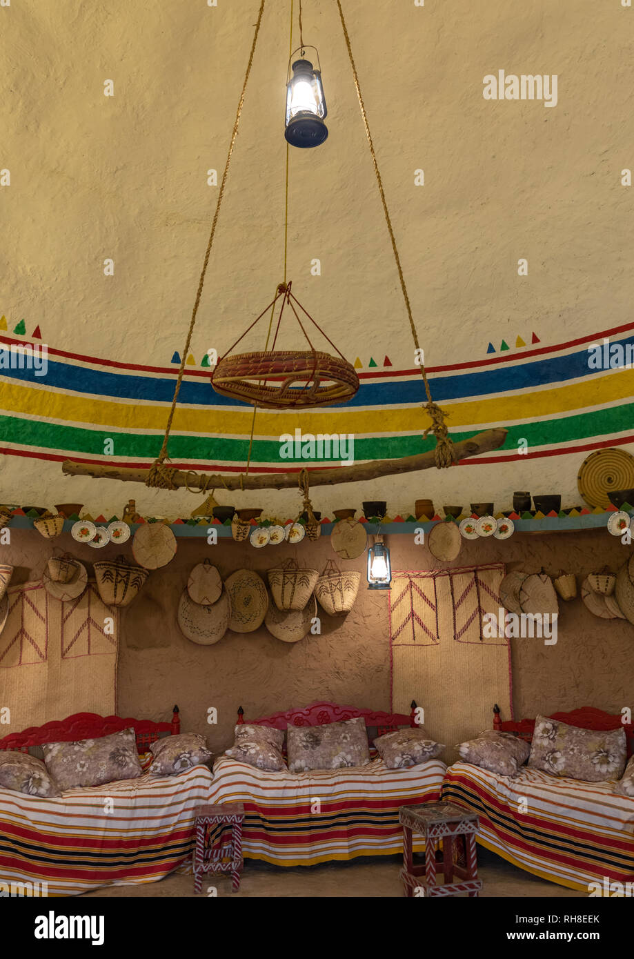 Decoration inside a traditional al Ousha Attiniya house, Jizan Province