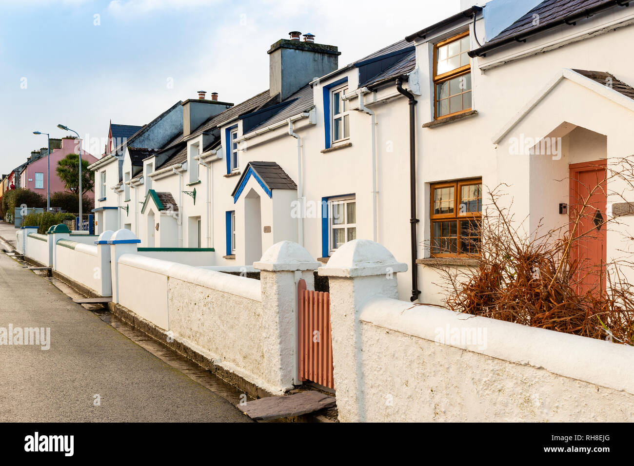 Terraced houses in Knightstown, Valentia Island, County Kerry, Ireland
