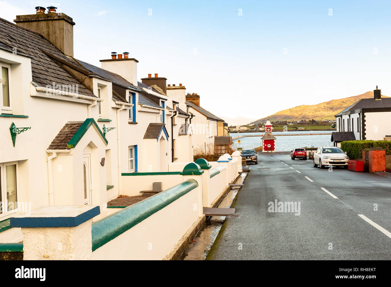 Terraced houses in Knightstown, Valentia Island, County Kerry, Ireland
