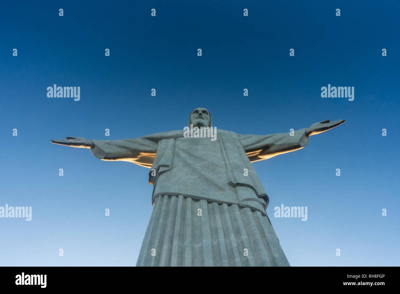 Cristo Redentor is a true landmark on Corcovado Mountain high above Rio de Janeiro, Brazil Stock Photo