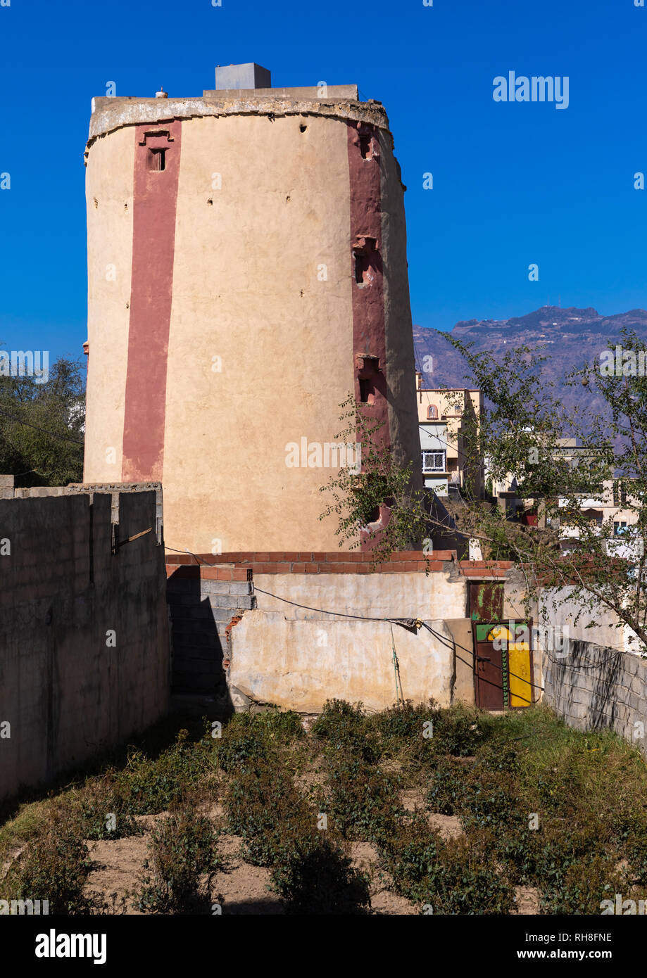 Traditional mud house, Jizan Province, Addayer, Saudi Arabia Stock