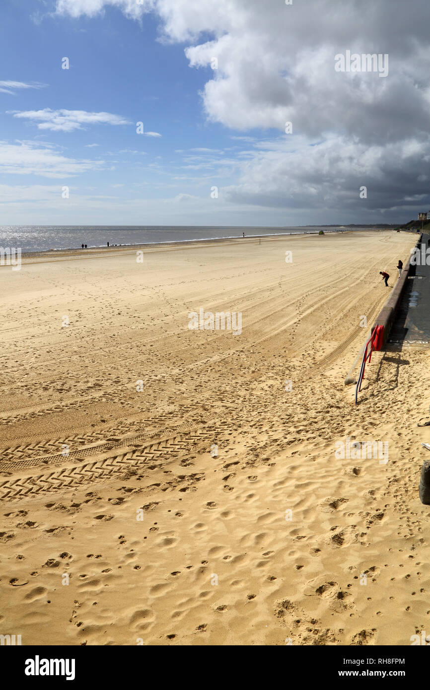 the fine sandy south beach at lowestoft on the suffolk coast of england Stock Photo