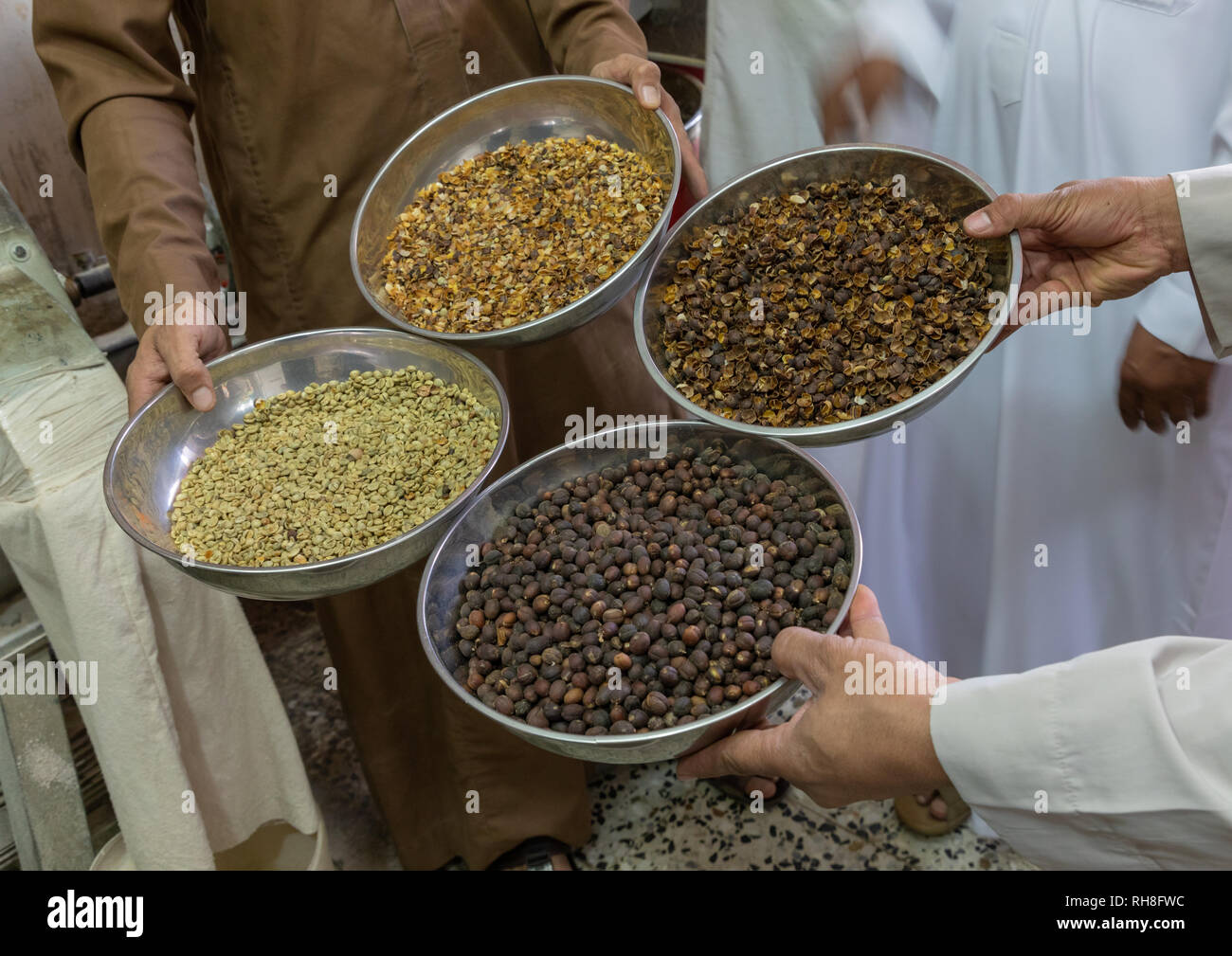 Coffee beans and skins, Jizan Province, Addayer, Saudi Arabia Stock