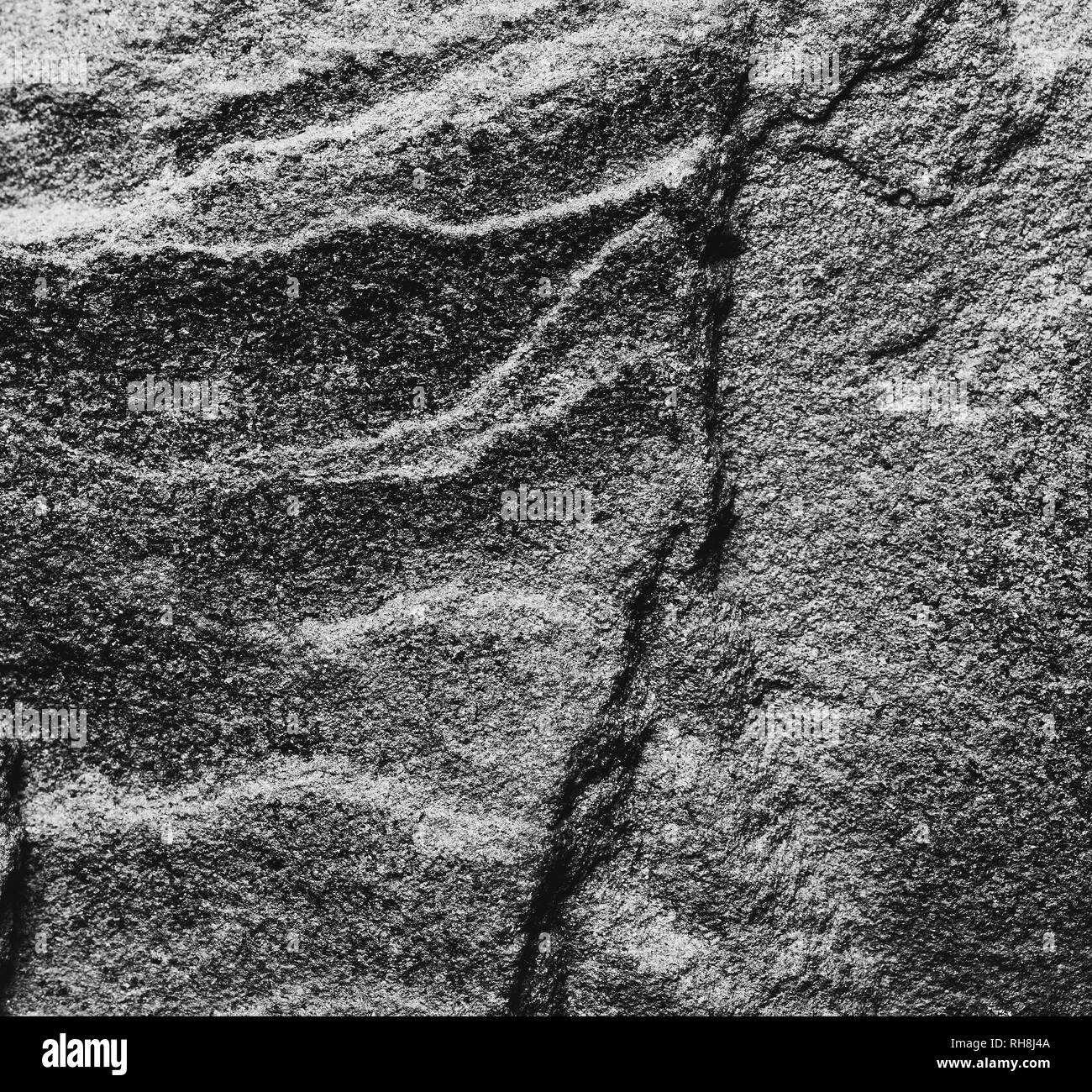 the texture of the stone flagstones Sandstone, black and white photo Stock Photo