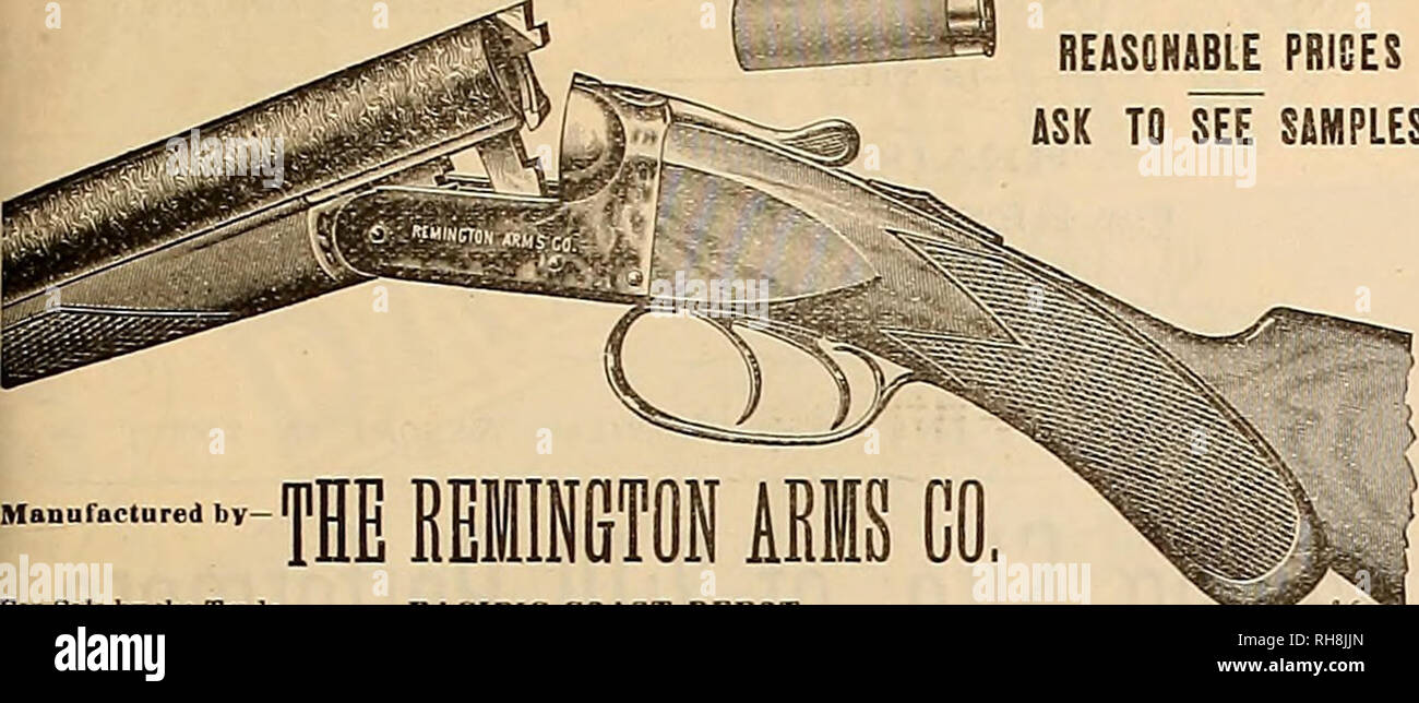 . Breeder and sportsman. Horses. February 6,1897] ©Ijj? gveebev mxb &amp;pctvi&amp;mcm* 95 ci THE REMINGTON&quot; AUTOMATIC EJECTOR and NON-AUTOMATIC EJECTOR REASONABLE PRISES ASK TO SEE&quot; SAMPLES. Manufactured by— For Sale by the Trade. PACIFIC C0A8T DEPOT, 425-427 Market Street, San Francisco. X^^ E. I. Du Pont de Nemours &amp; Go. The Oldest, Largest and Most Successful Powder Makers in the Country. Manufacturers of DUPONT RIFLE, SUMMER SMITING, EASLE DUCK, GMKEBHE and CRYSTAL GRAIN AND OF THE Dupont Smokeless, THE LEADING- SMOKELESS POWDER OF THE UNITED STATES TheDU PONT brand guarante Stock Photo