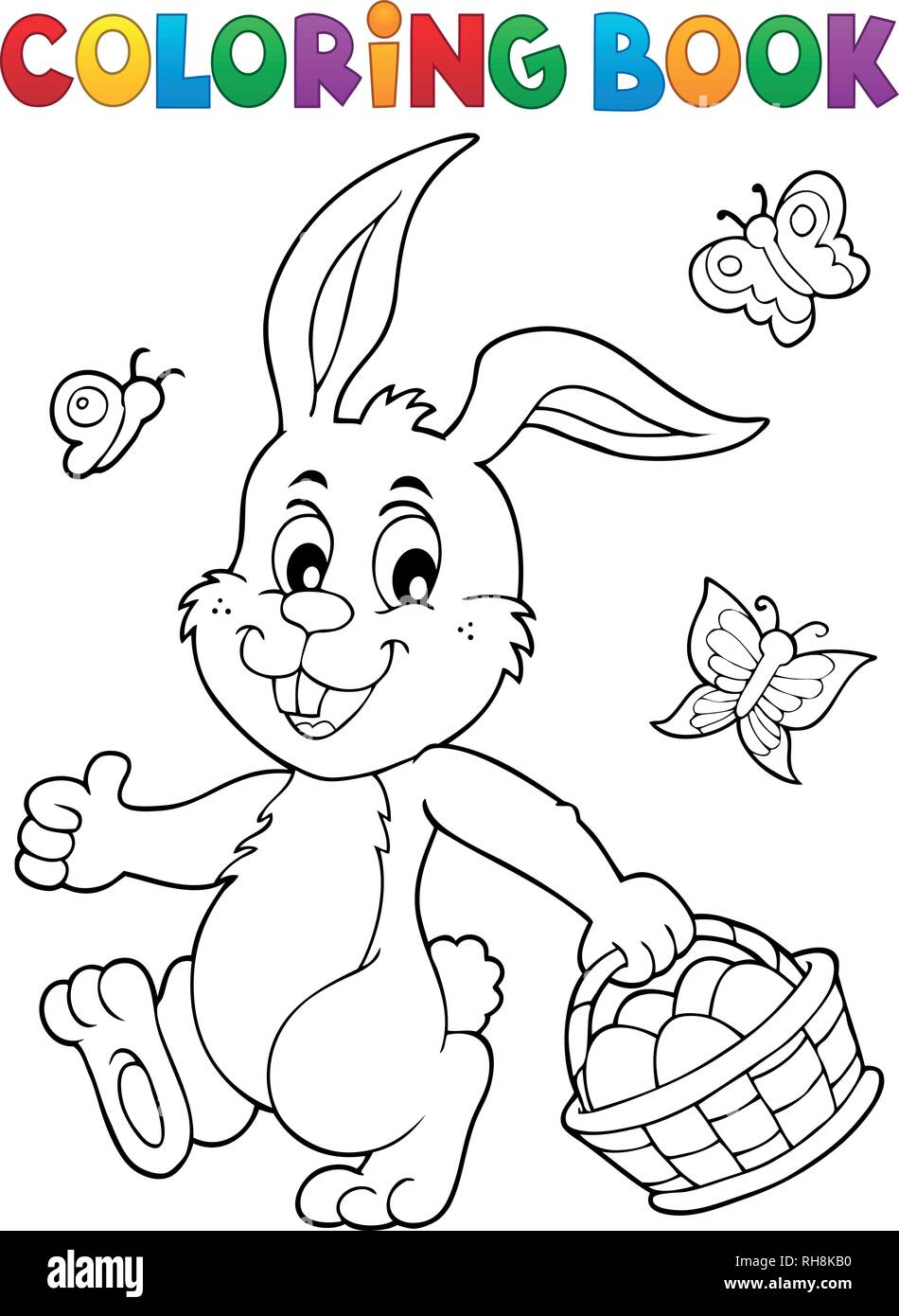 Coloring book Easter rabbit topic 1 - eps10 vector illustration Stock ...