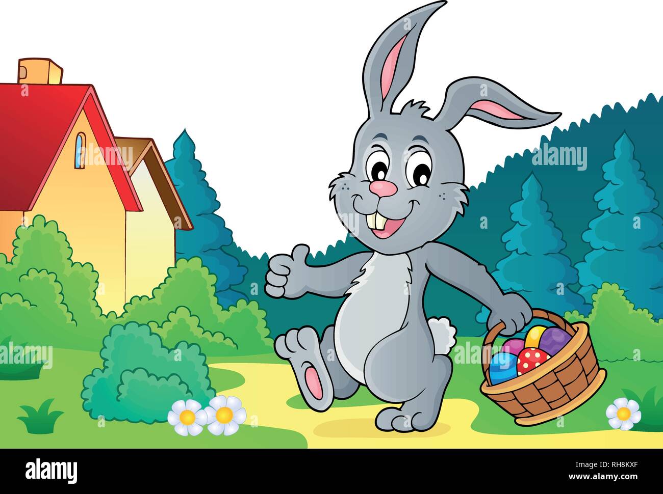Easter rabbit thematics 7 - eps10 vector illustration Stock Vector ...