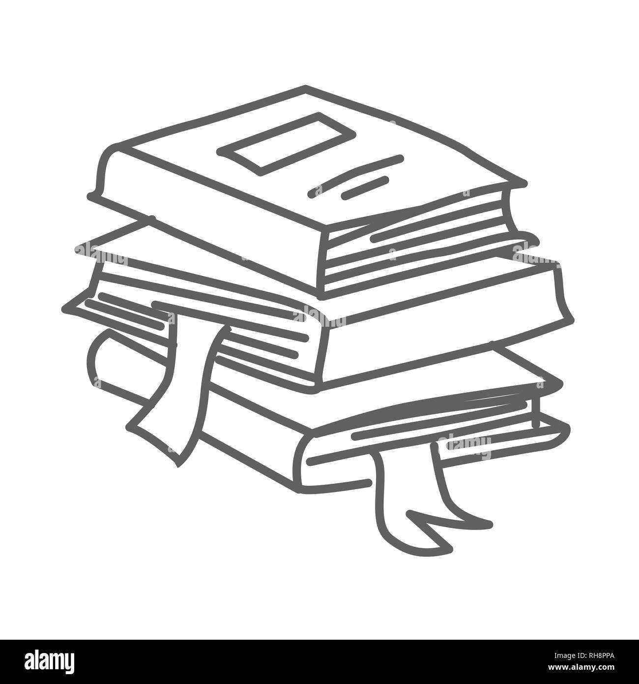 https://c8.alamy.com/comp/RH8PPA/stack-pile-of-books-vector-doodle-icon-isolated-on-white-hand-drawn-sketchy-style-RH8PPA.jpg