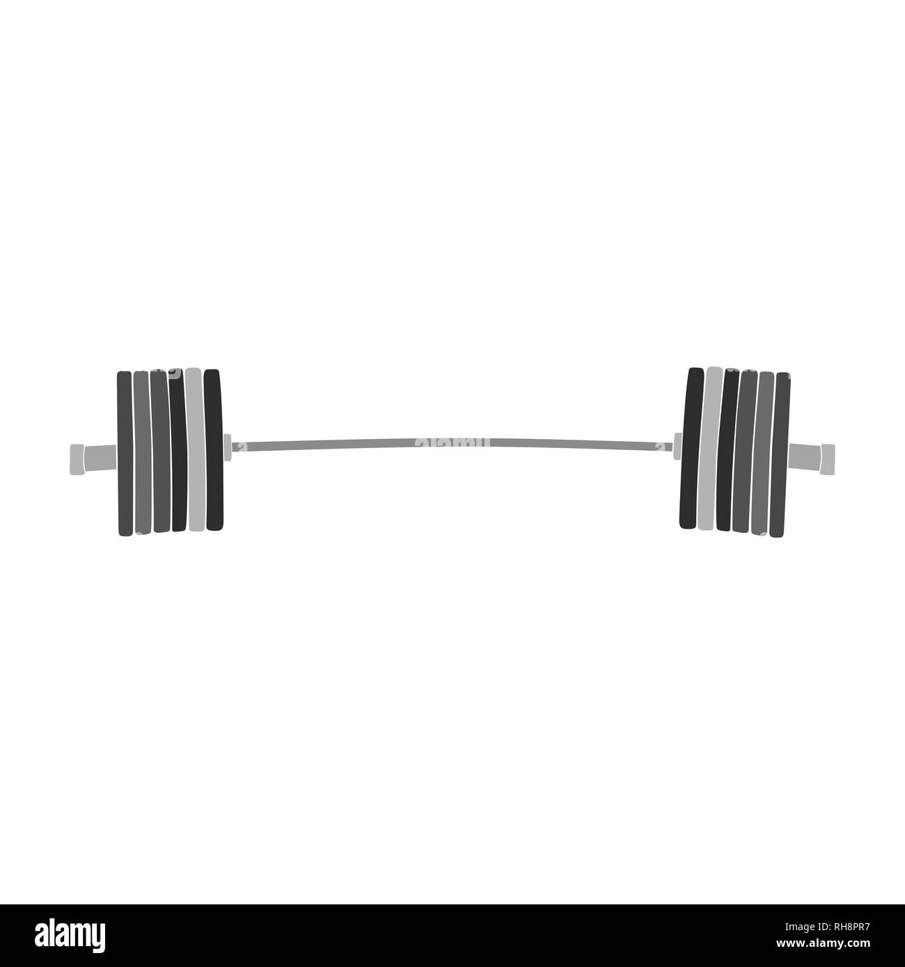 barbell powerlifting weight plates black and white silhouette Stock Photo