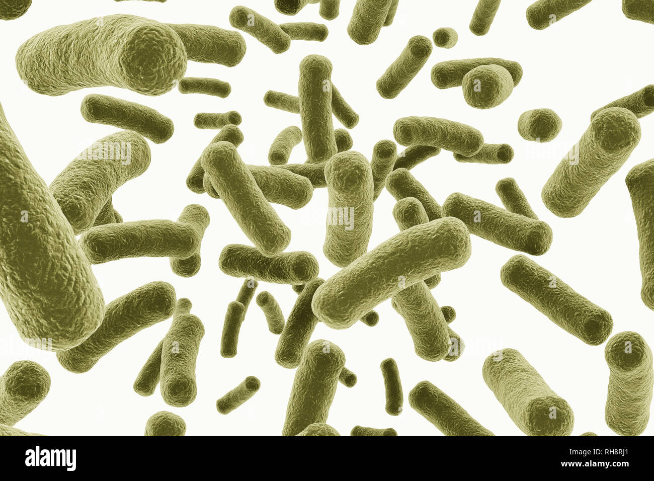 Virus cells close up image. Isolated on white background Stock Photo