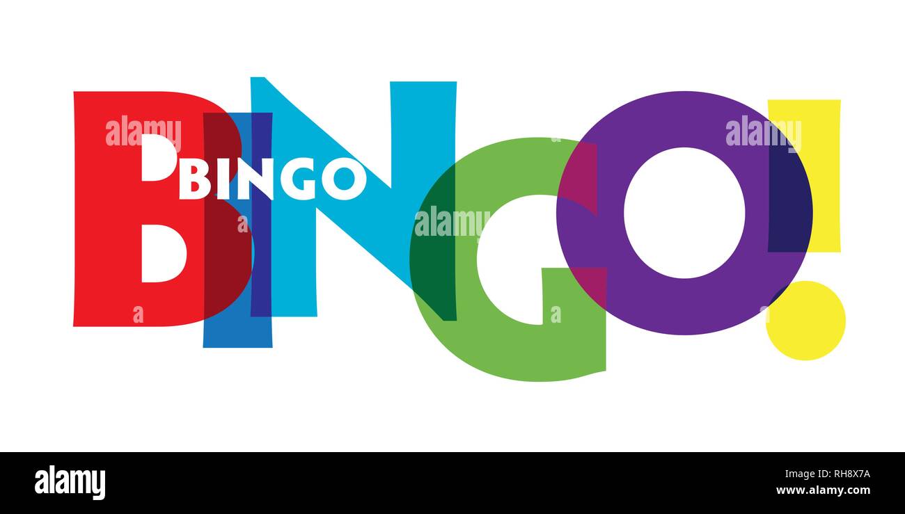 Bingo. Vector illustration letters banner, colorful badge illustration on white background Stock Vector