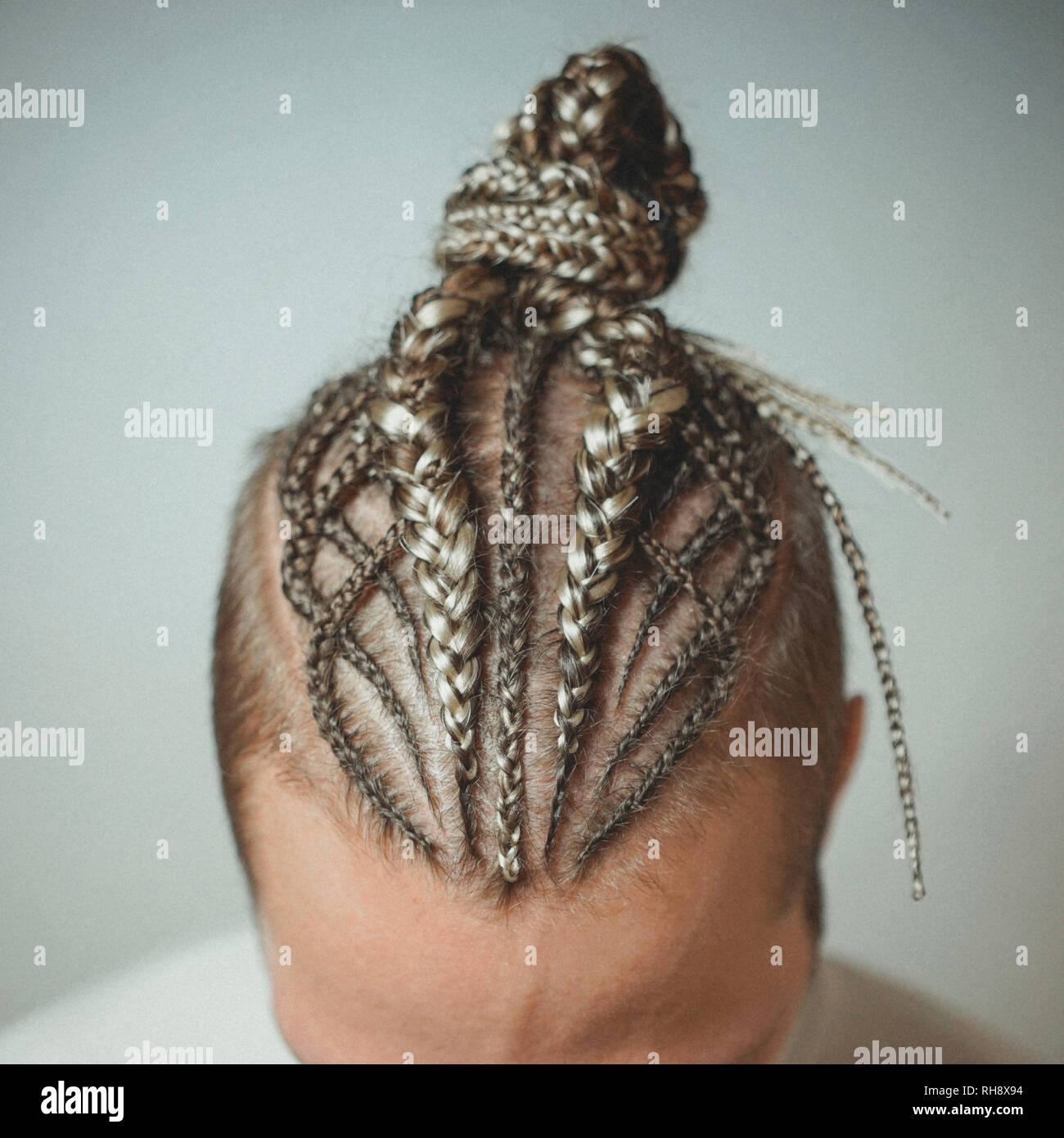 cornrows mans braids Stock Photo