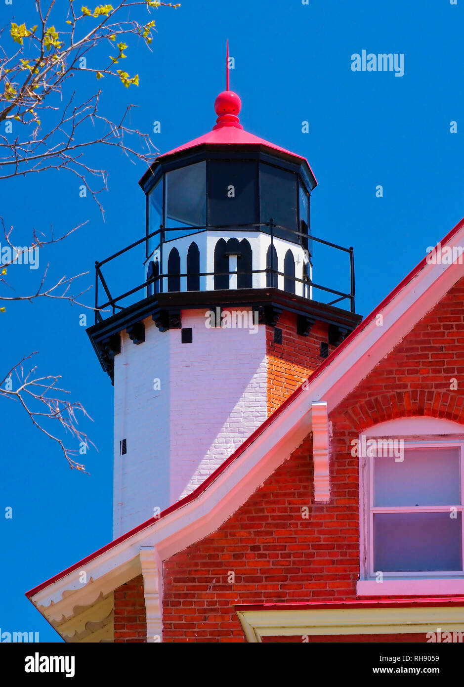 Eagle River Lighthouse, Eagle River, Michigan, USA Stock Photo Alamy