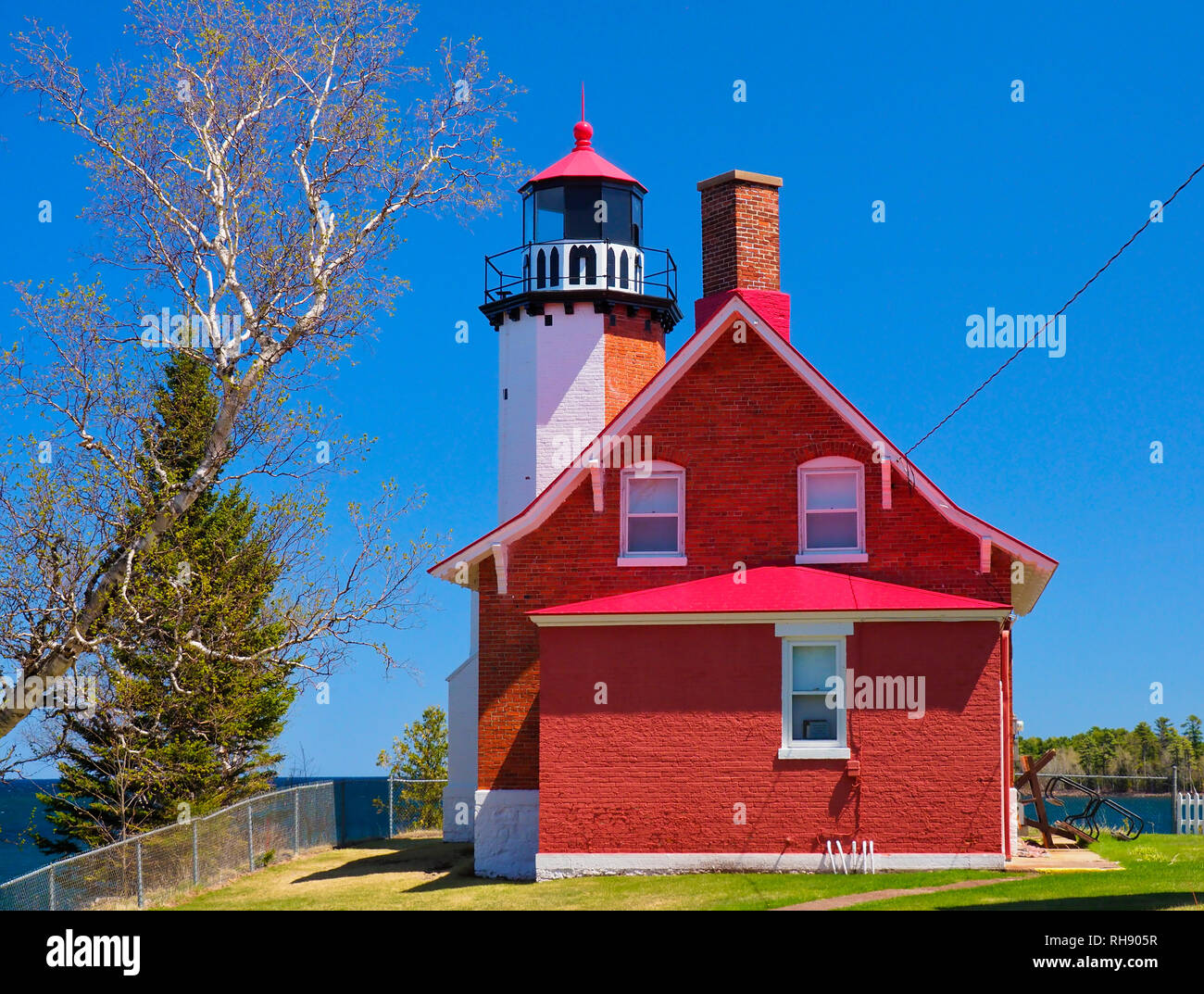 Eagle River Lighthouse, Eagle River, Michigan, USA Stock Photo Alamy