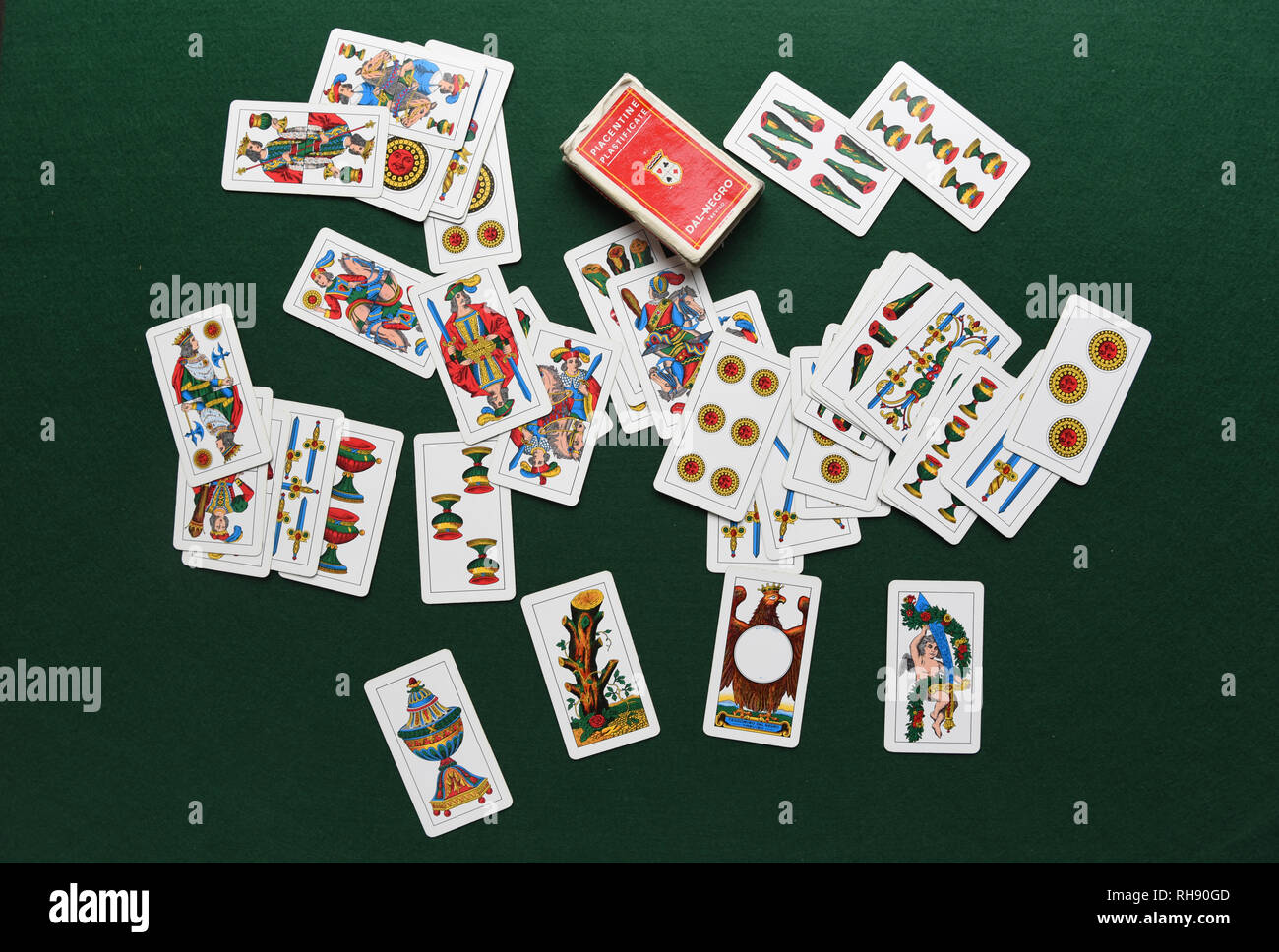 Italian playing cards used to play Briscola Stock Photo Alamy