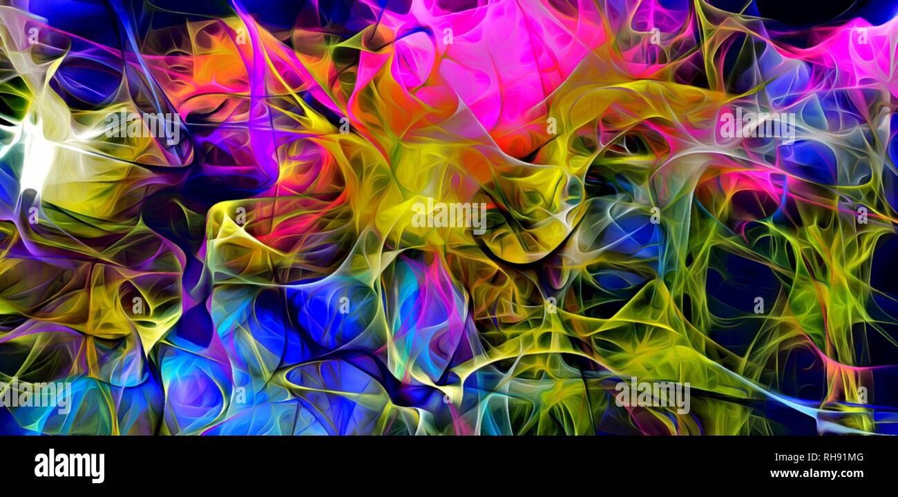 Abstract electrifying lines, smoky fractal pattern, digital ...