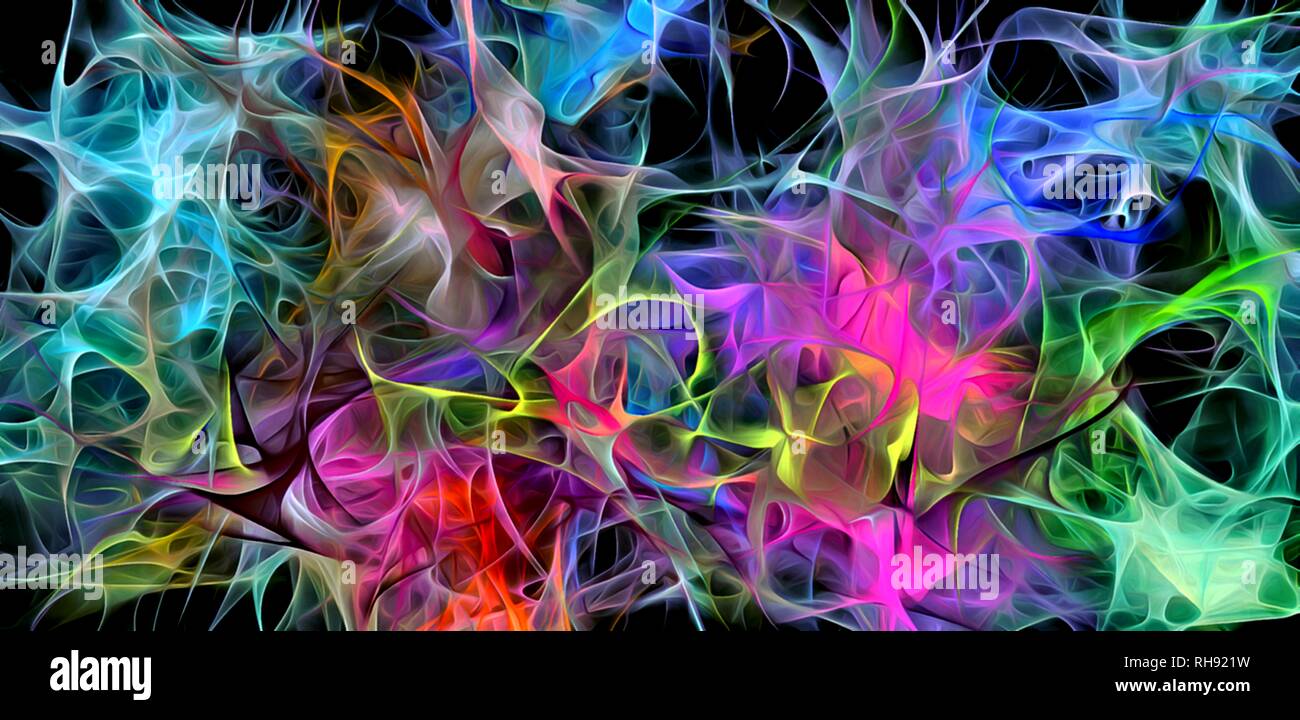 Abstract electrifying lines, smoky fractal pattern, digital ...