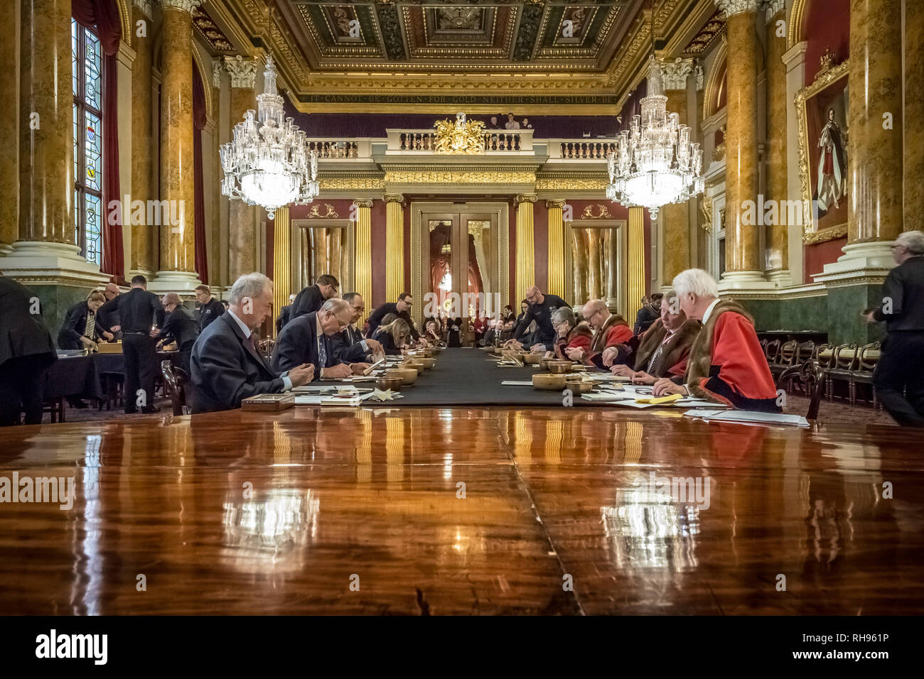 London, UK. 29th Jan, 2019. The Trial of the Pyx at Goldsmiths Hall. Credit: Guy Corbishley/Alamy Live News Stock Photo
