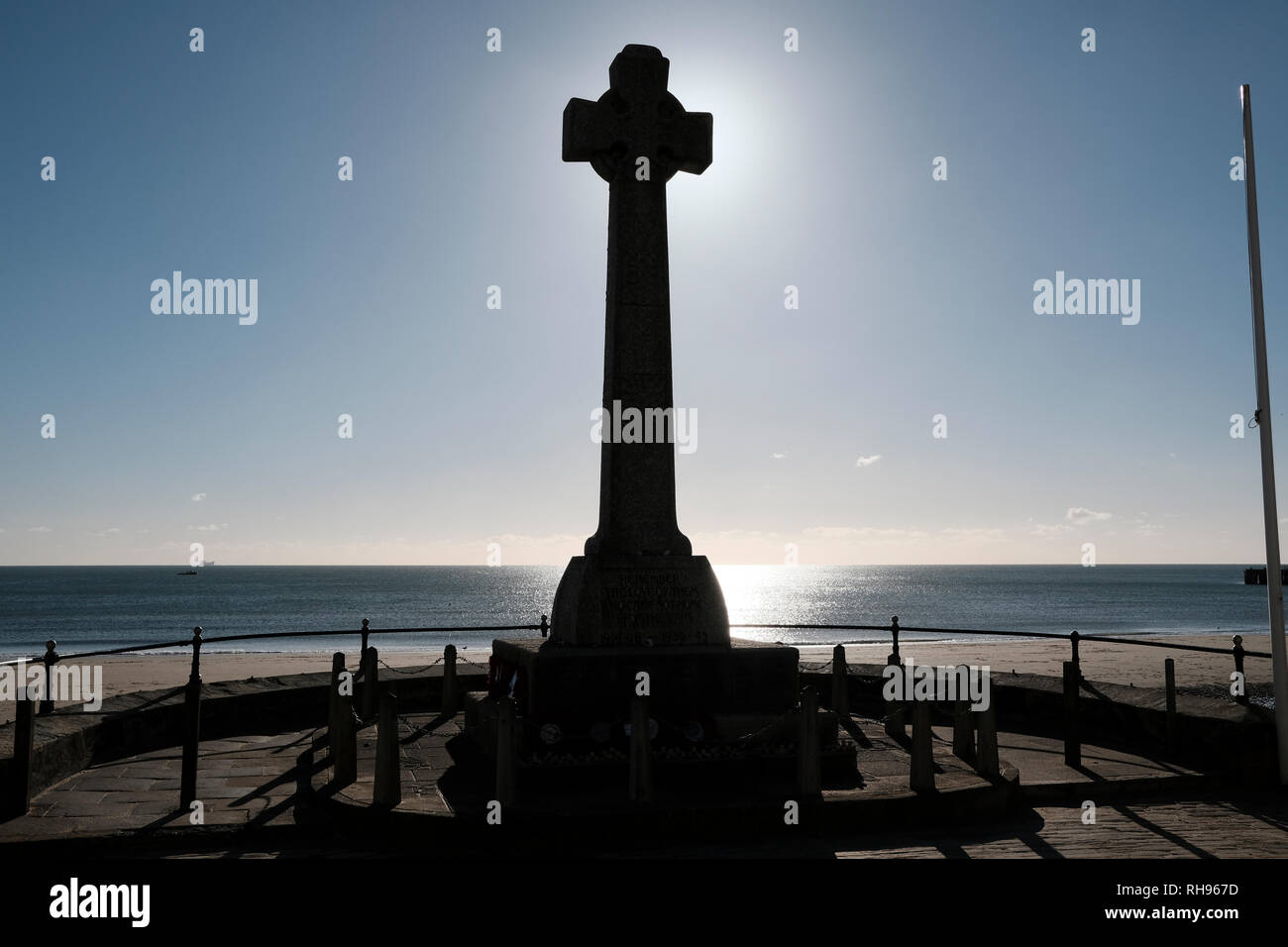 The War Memorial, Sandown Bay, Sandown, Isle of Wight, UK Stock Photo