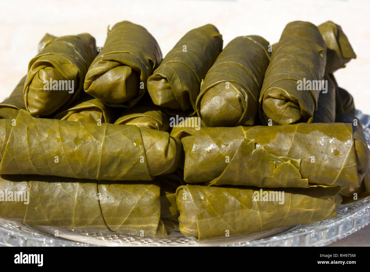 Stuffed Grape Leaves Stock Photo Alamy