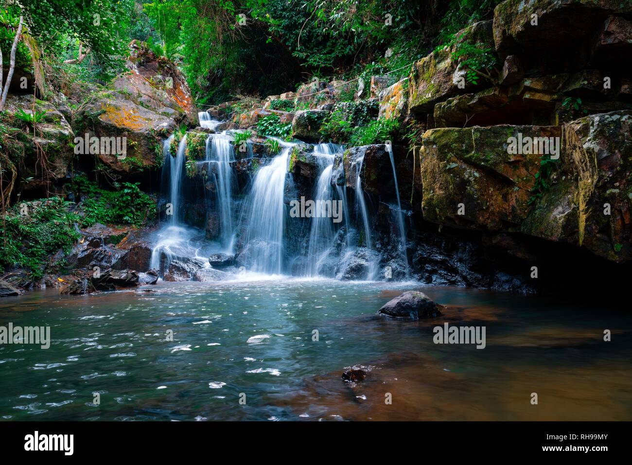 Waterfall the botanical garden in the National Park of Phong Nha Ke Bang, Vietnam. Stock Photo