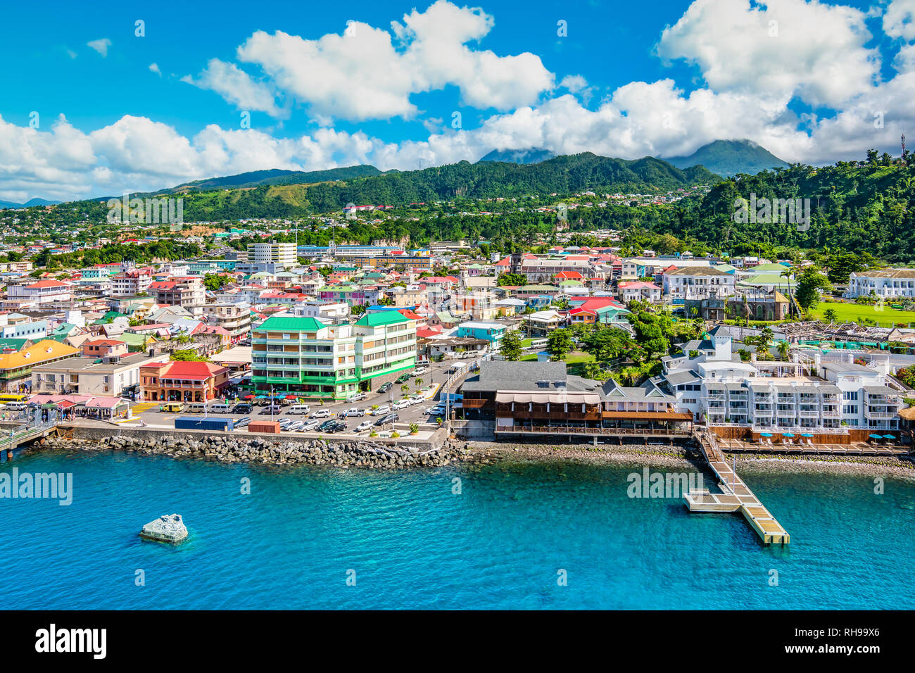 Port of Roseau, Dominica. Stock Photo