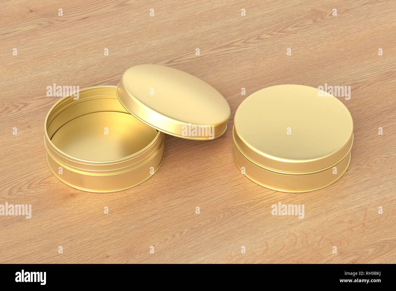Download Blank Open And Closed Golden Beauty Cosmetic Containers Or Cream Jars On Wooden Background With Clipping Path Around Container 3d Illustration Stock Photo Alamy Yellowimages Mockups