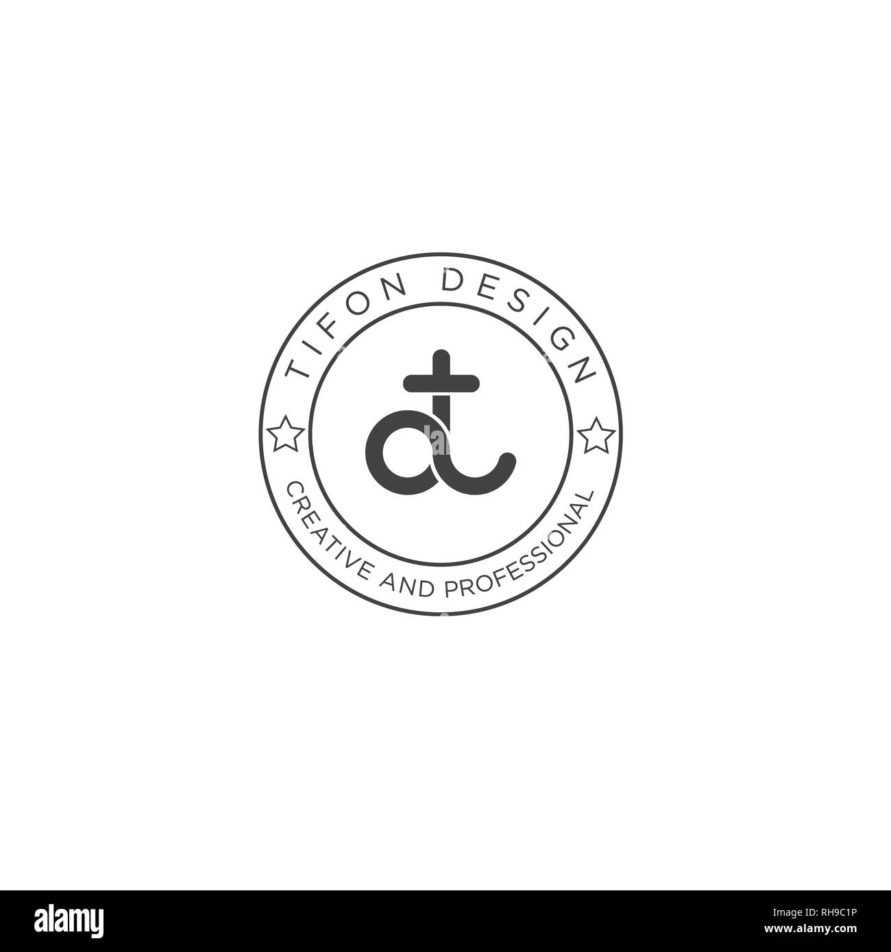 vintage logo design with icon Stock Photo