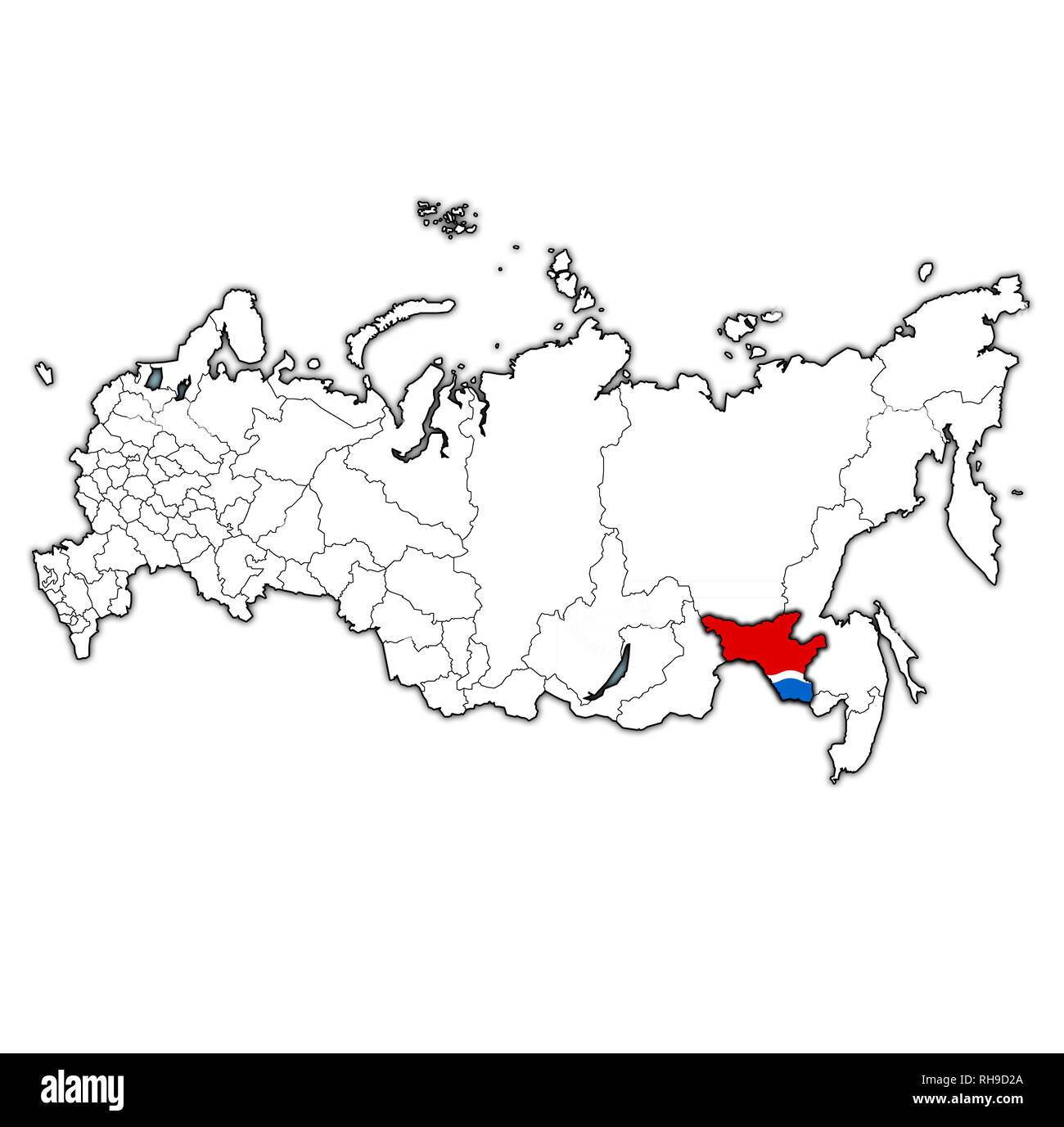 Flag of the amur administrative district Cut Out Stock Images