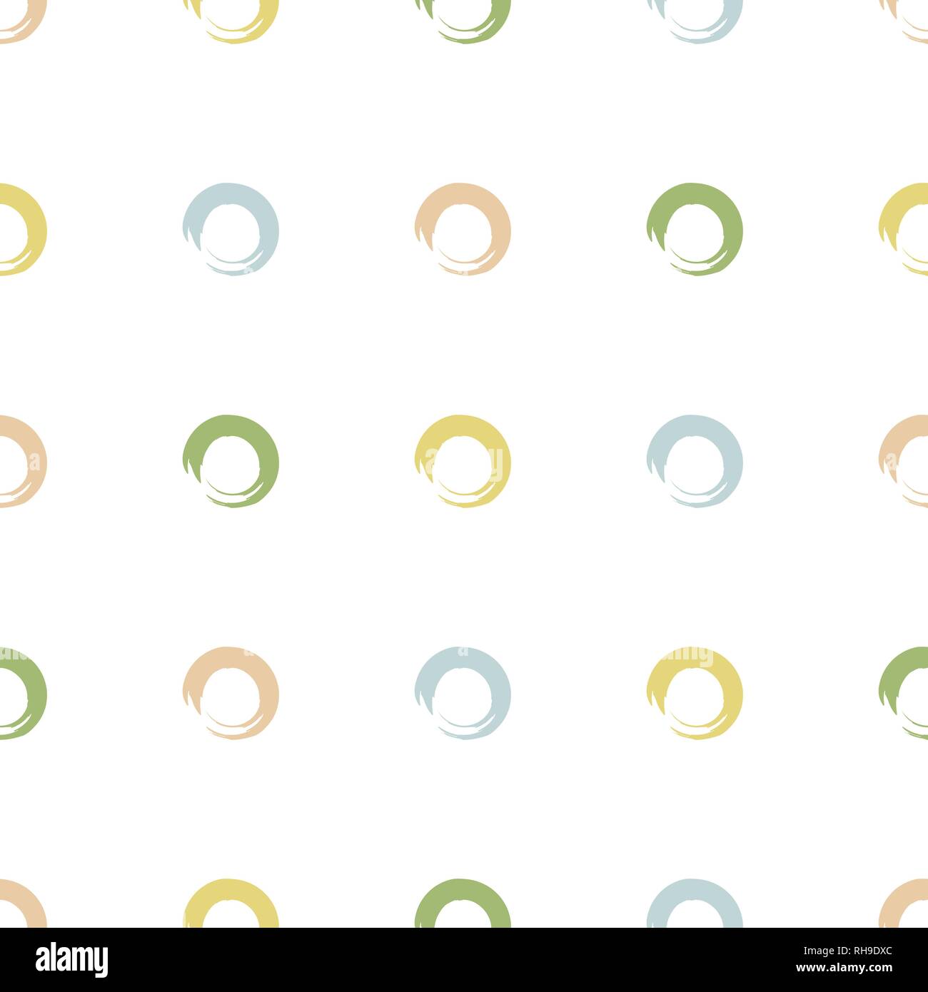 Vector seamless pattern with colorful hand drawn circles. Stock Vector