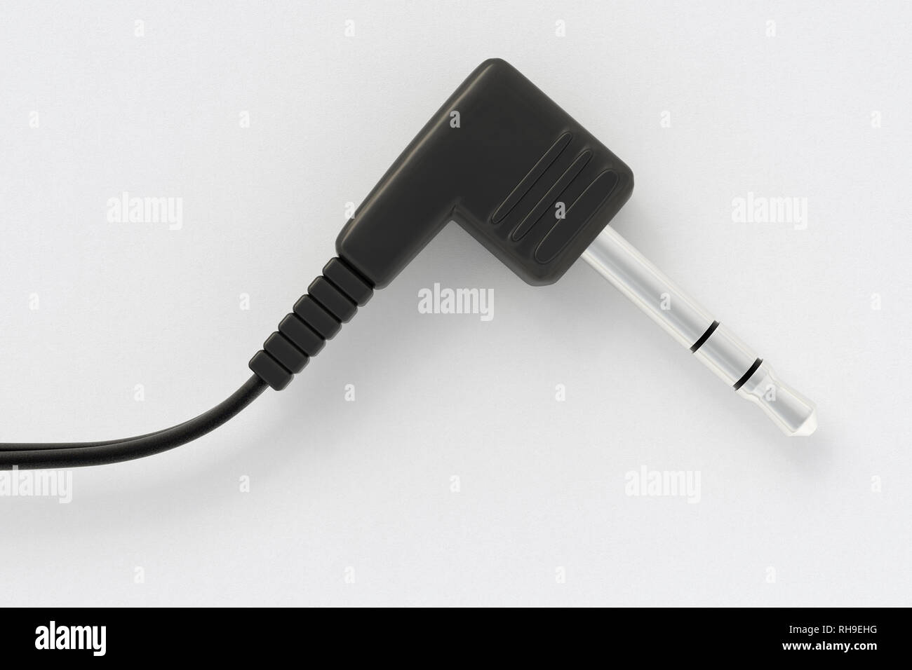 Headphone audio jack 3.5 mm on white background Stock Photo