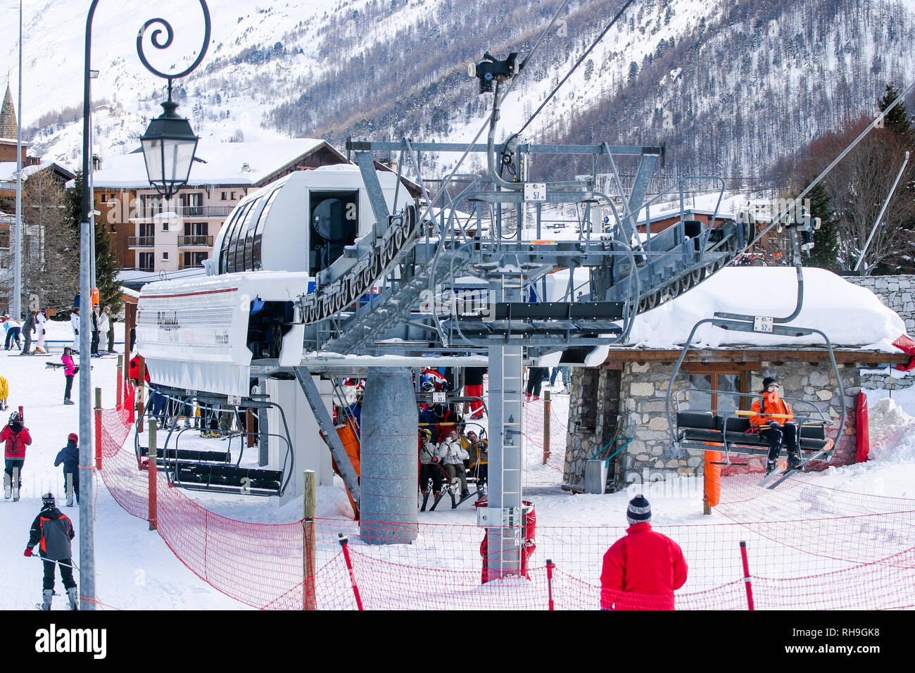 Skiing in Val d'Isere, French Alps, Savoie, France Stock Photo Alamy