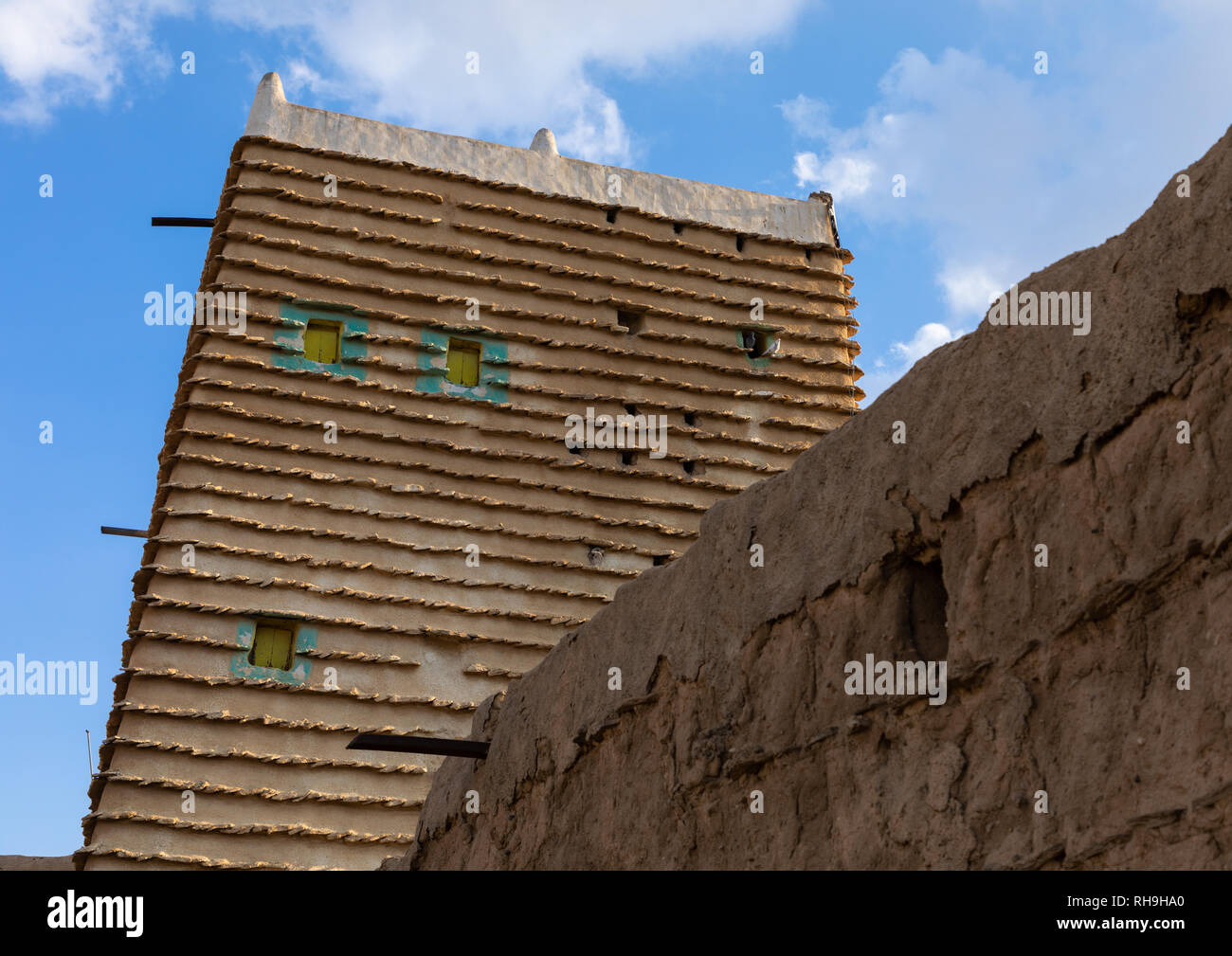 Stone and mud houses with slates, Asir province, Ahad Rufaidah, Saudi ...