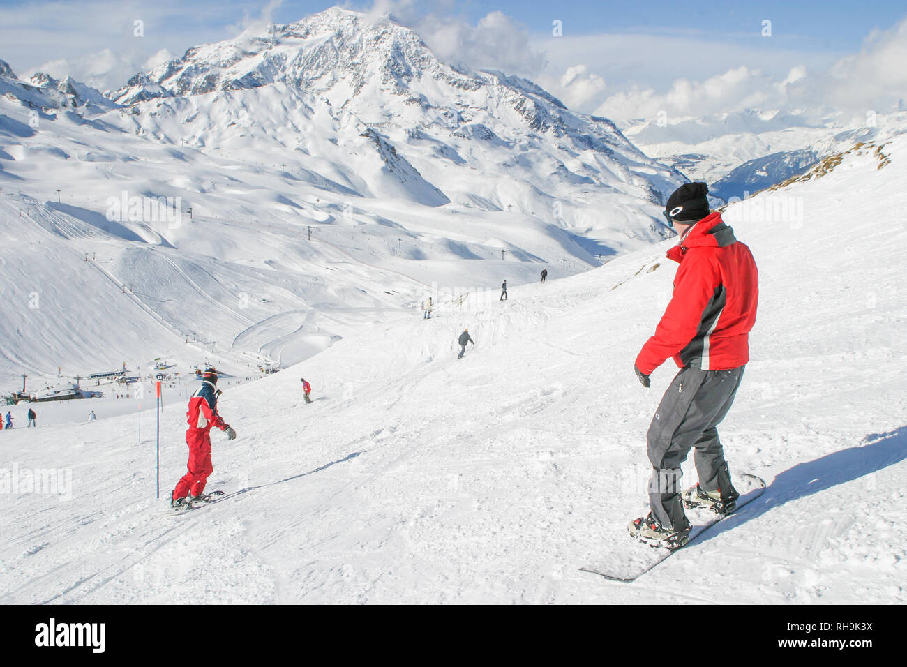 Skiing in Val d'Isere, French Alps, Savoie, France Stock Photo Alamy