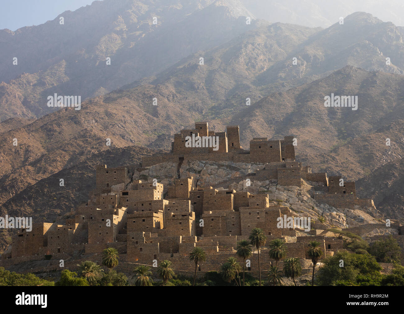 Dhee Ayn marble village, Al-Bahah region, Al Mukhwah, Saudi Arabia Stock Photo