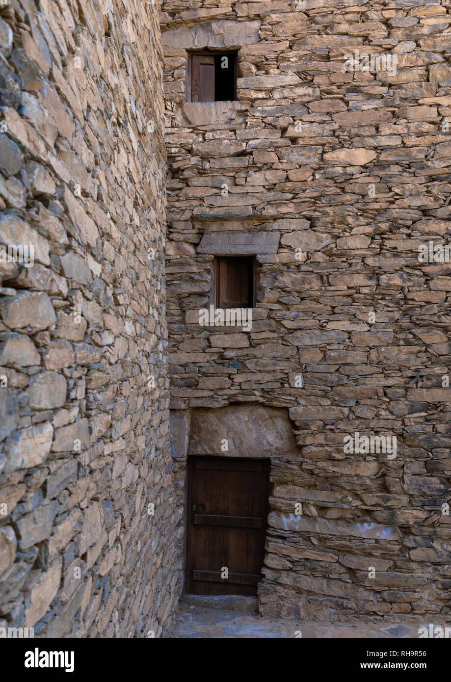 Stone house in Dhee Ayn marble village, Al-Bahah region, Al Mukhwah ...