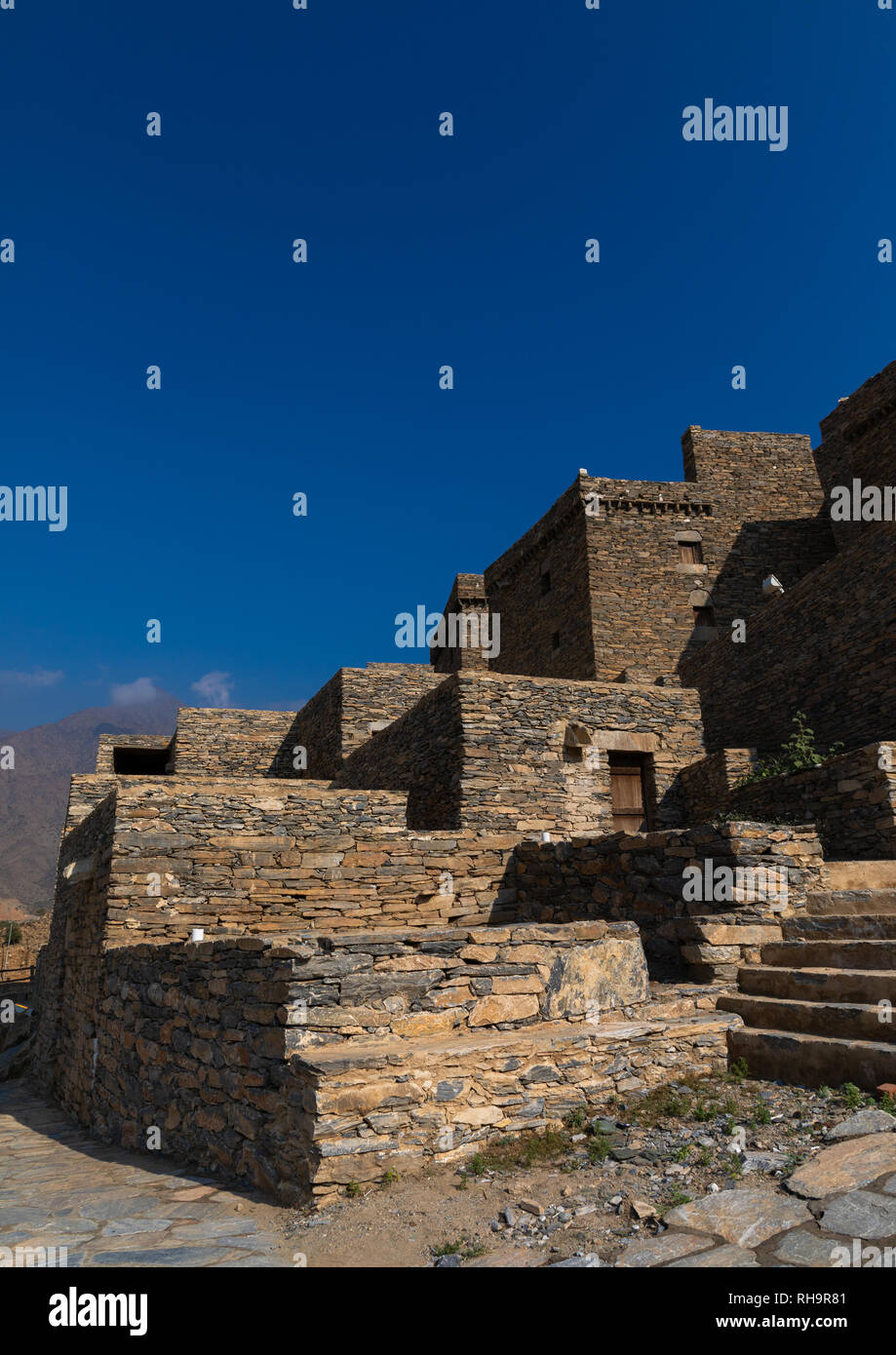 Stone house in Dhee Ayn marble village, Al-Bahah region, Al Mukhwah ...